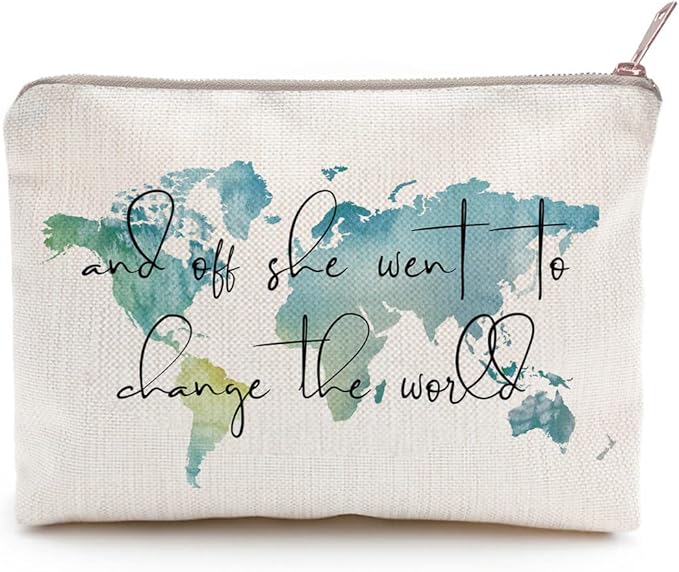 Graduation Gift For Her, Makeup Bag Gift, Graduation Gift, Daughter Gift, Sister Gift, World Map Bag, Roommate Gift